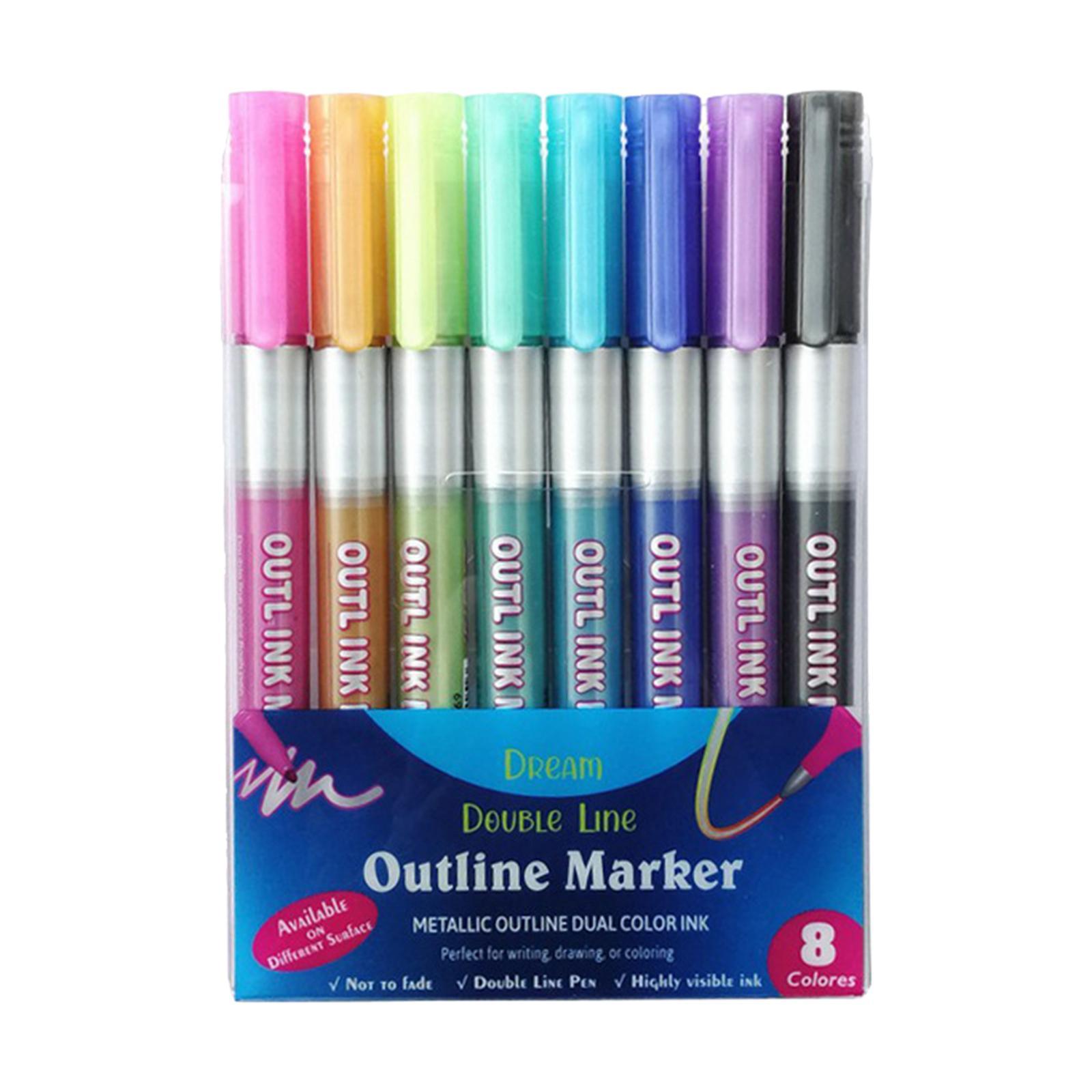 Double Line Outline Pen   Pen Writing Sticky Notes School Stationery