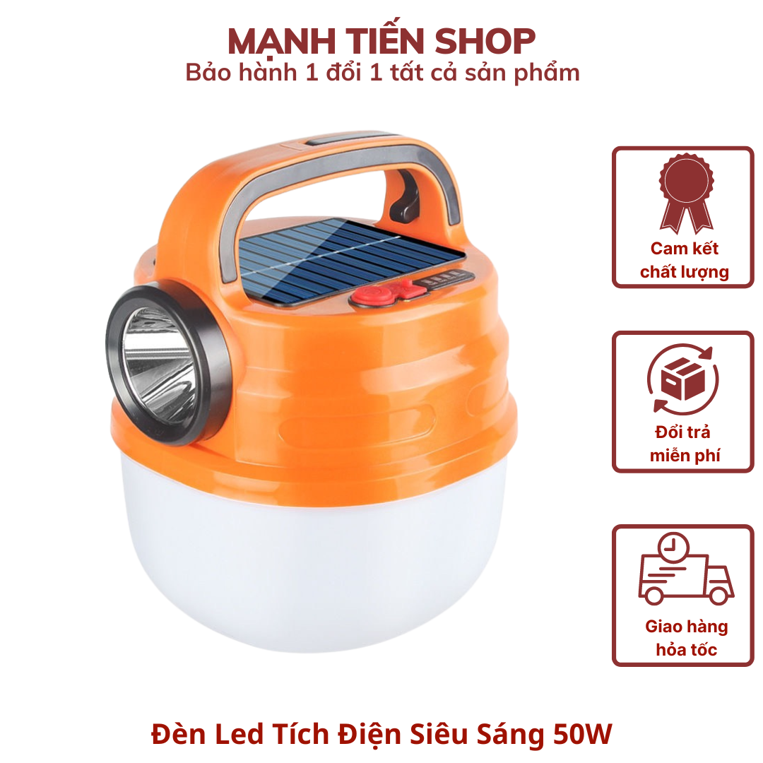 Đèn Led Tích Điện Siêu Sáng 50W , Bóng Đèn Sạc Tích Điện Siêu Sáng Thích Hợp Đi Du Lịch, Dã Ngoại