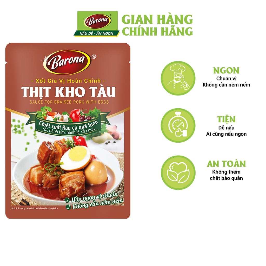 Xốt Gia Vị Hoàn Chỉnh Barona - Thịt Kho Tàu 80g