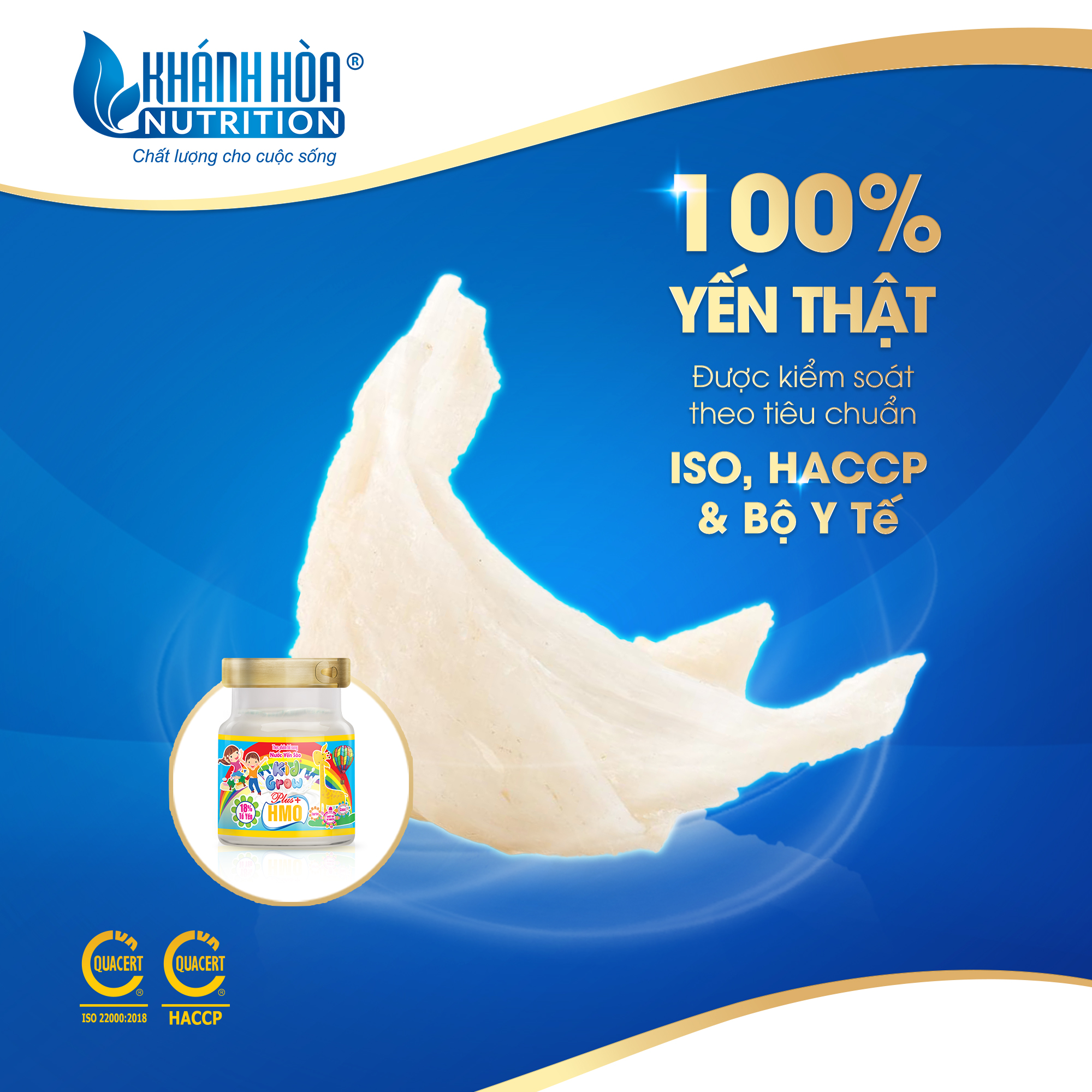 Nước Yến Sào KidGrow Bổ Sung HMO 18% -Khánh Hòa Nutrition - 6 Lọ x 70 ML