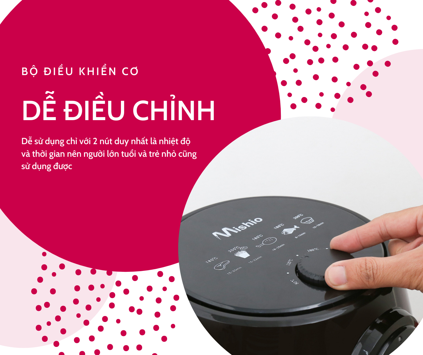 Nồi chiên không dầu Mishio 3.8L - Hàng chính hãng