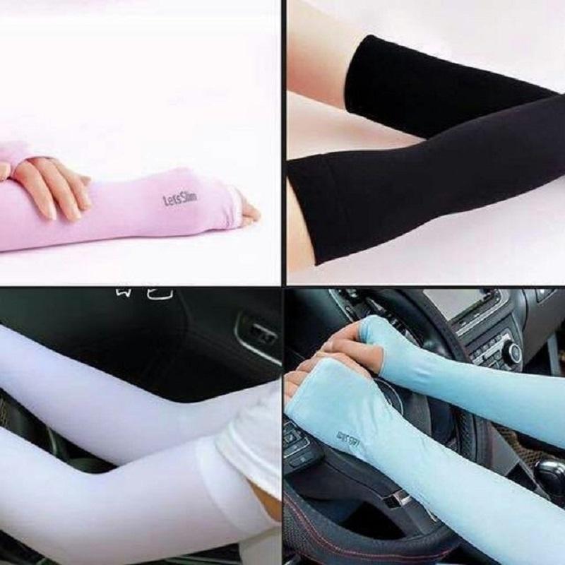 Găng Tay Chống Nắng Xỏ Ngón Kiểu Hàn Quốc Let's Slim Chất Liệu Cotton Co Giãn Dày Dặn Ngăn Tia UV, Nhiều Màu