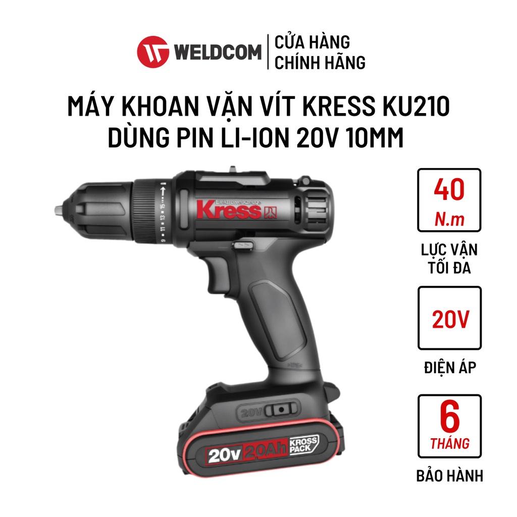 Máy Khoan Bê Tông Vặn Vít KRESS KU210 Khoan Tường Dùng Pin Li-ion 20V 10mm
