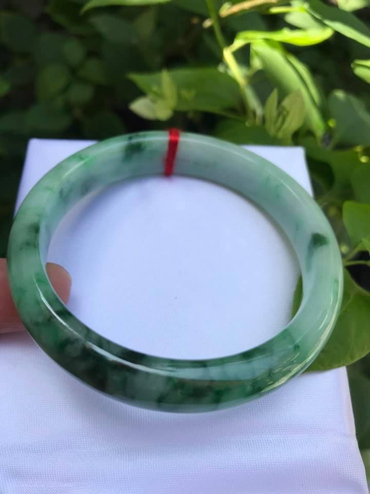 VÒNG KHỐI CẨM THẠCH BẢN HẸ SƠN THỦY SAO 54 SIZE VÒNG 54MM XANH VÂN BÓNG MƯỢT ĐẸP LẮM NỮ 53KG ĐẾN 63KG