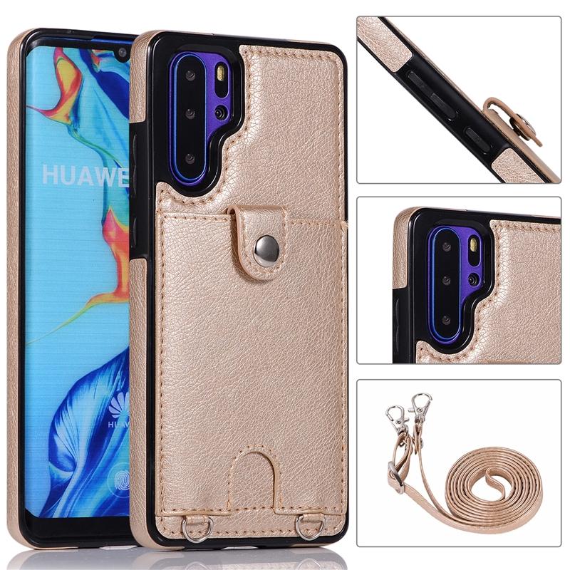 Bao da điện thoại nữ có nắp lật khe cắm thẻ phía sau cho Huawei P30 Mate20 Pro Lite