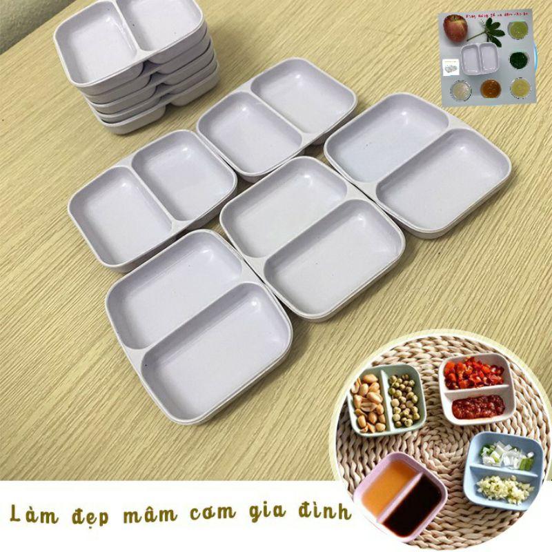 Đĩa chấm phíp 2 ngăn – Đĩa chấm 2 ngăn tiện lợi, nhỏ gọn