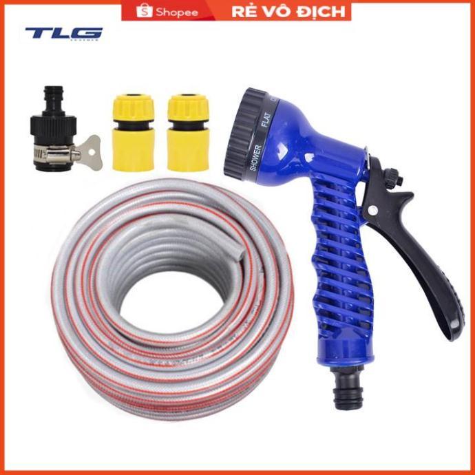 Bộ dây tăng áp 3 lần vòi xịt nước rửa xe, tưới cây loại 15m  206843