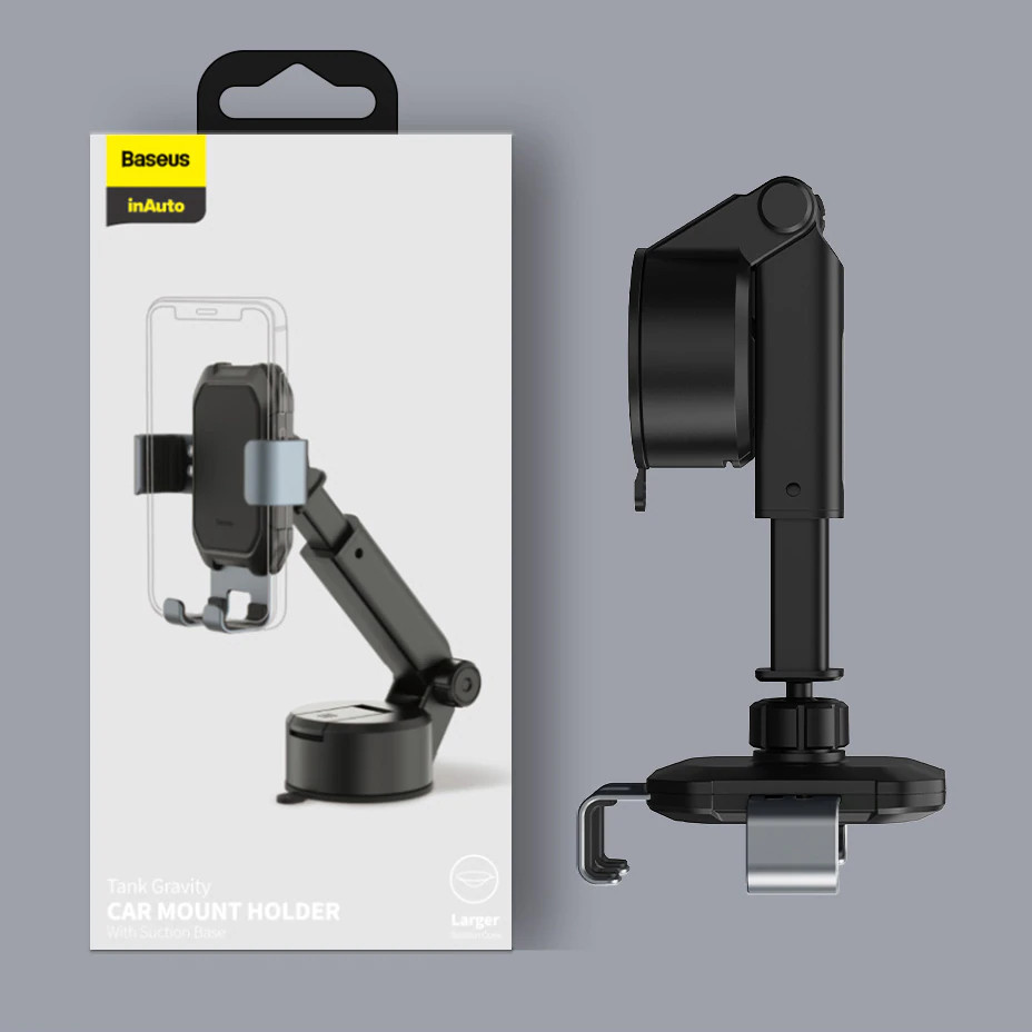Giá đỡ điện thoại hiệu Baseus Tank cho xe hơi ô tô đế hút chân không đóng mở tự động thiết kế chắc chắn - Hàng nhập khẩu
