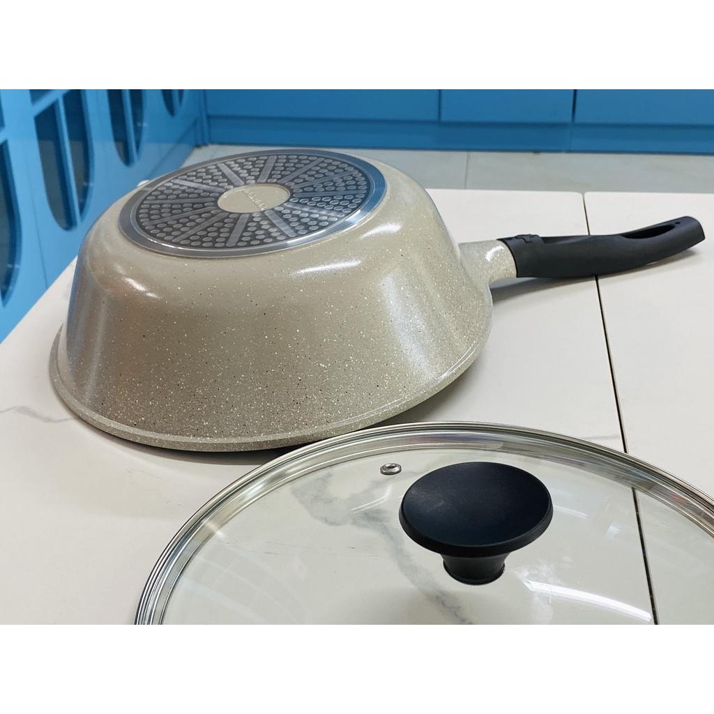 Chảo Sâu Lòng Đáy Phằng Đá Stone Cao Cấp 28cm LCA6285D