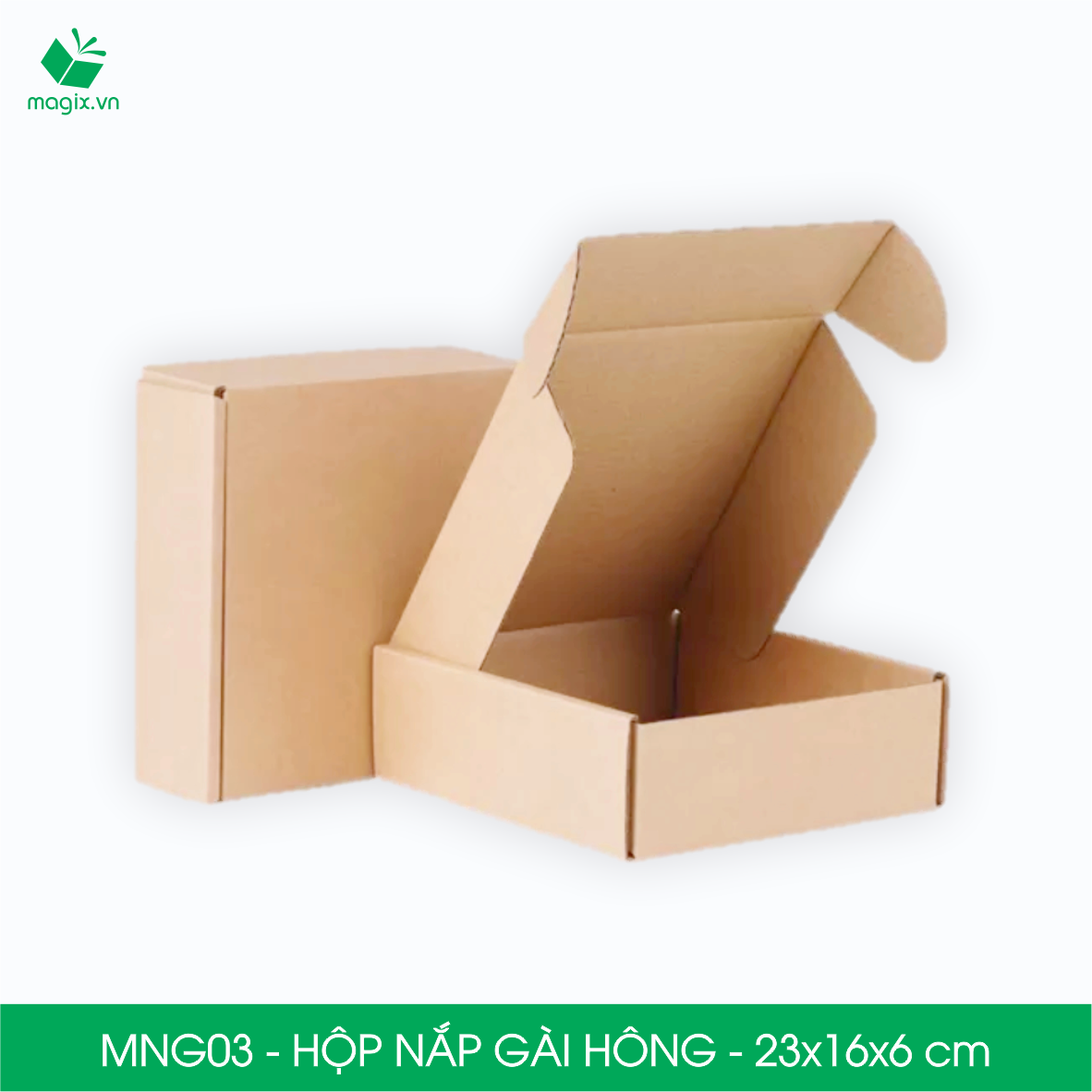 MNG03 - 23x16x6cm - Combo 20 hộp nắp gài hông - Thùng carton đóng hàng