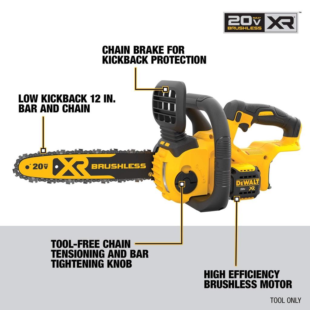 THÂN MÁY CƯA XÍCH 12&quot; (30cm) PIN 18/20V DEWALT DCCS620B (CHƯA PIN, SẠC ) - CHÍNH HÃNG