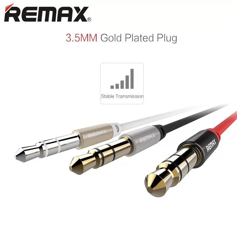 Dây cáp âm thanh Hifi AUX 3.5mm Audio hiệu Remax RL-L100 / Remax RL-L200 truyền tải âm thanh chất lượng cao (đầu cáp mạ vàng, chất dây nylon bền bỉ, công nghệ SR chống gãy đầu cáp) - Hàng nhập khẩu