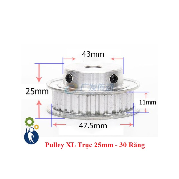 Pulley XL Trục 25mm - 30 Răng