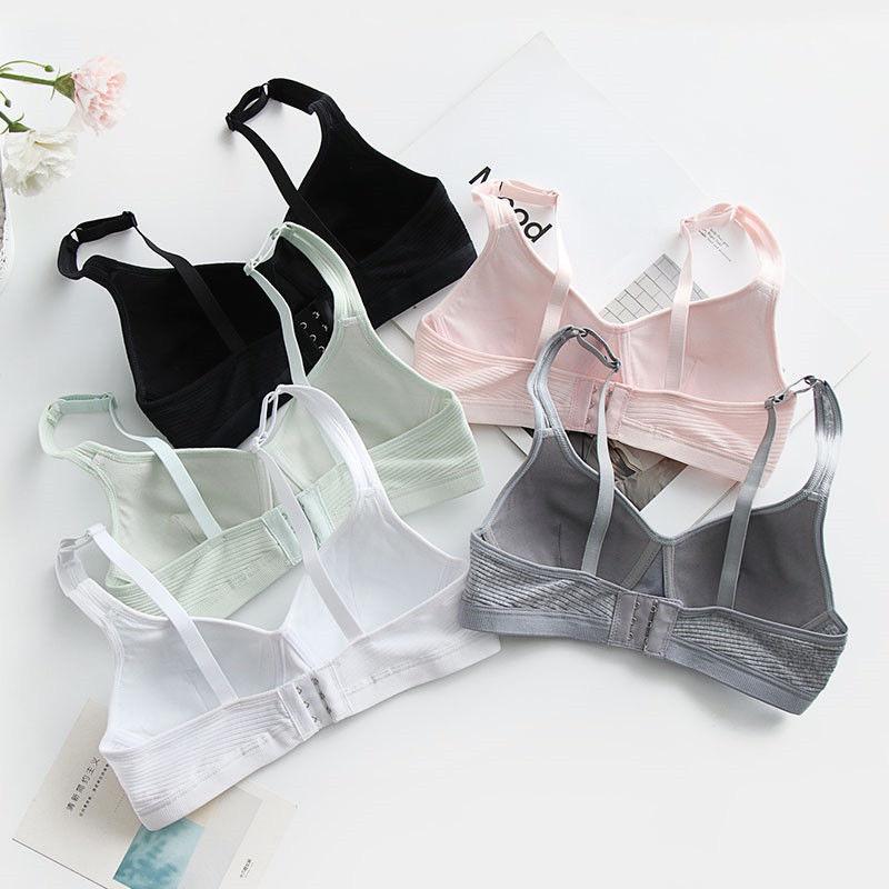 Áo lót nữ áo ngực nữ sinh không gọng mút mỏng chất cotton cài sau A10