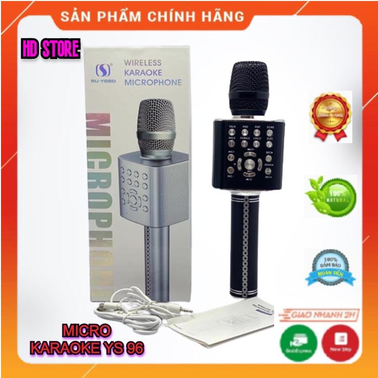 Mic Karaoke YS- 96 Kèm Loa Bluetooth Bass Cực Hay, Trầm Ấm-th Hỗ Trợ Ghi Âm, Thiết Kế Sang Trọng Đẹp Mắt.