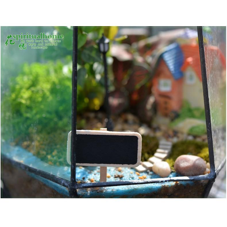 Tiểu cảnh Terrarium ️ Bảng tên đen trống tiểu cảnh trang trí sen đá, sân vườn, bể cá, bể terrarium