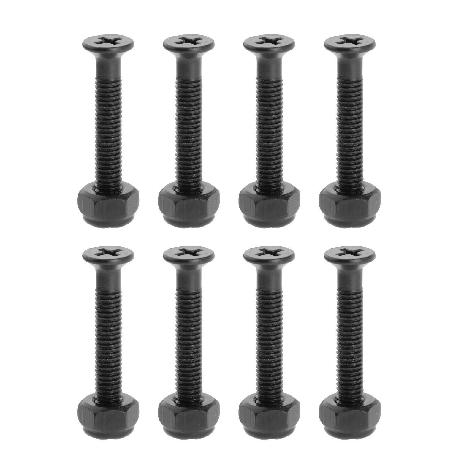 8 Pcs Longboard Skateboard Truck Wheel Installing Hardware Screws Black