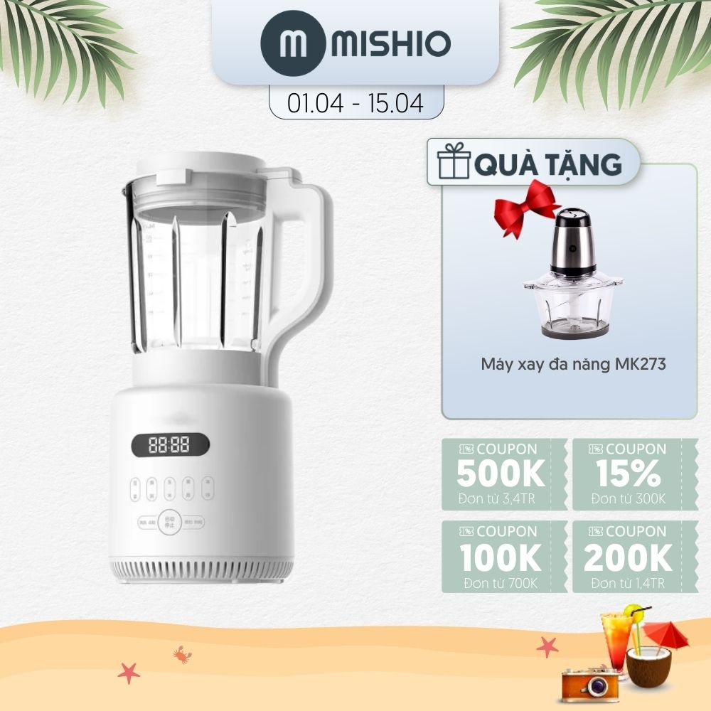 Máy xay công suất lớn nấu cháo làm Sữa hạt đa năng Mishio MK270 800W - hàng chính hãng