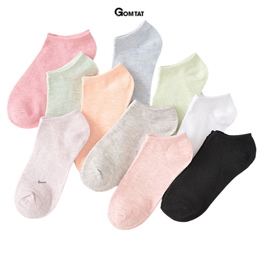 Tất Nữ Cổ Ngắn chuẩn xuất Nhật, Vớ Nữ Cotton Co Giãn Cao Cấp, Mềm mịn, êm chân - CB024