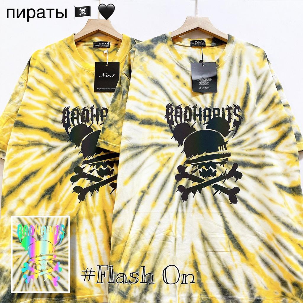 Áo loang tie dye unisex form rộng Tie Boutique nhiều hình - xoáy vàng đen
