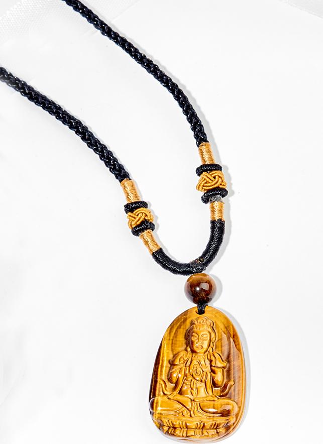 Mặt Dây Chuyền Như Lai Đại Nhật Đá Mắt Hổ Ngọc Quý Gemstones