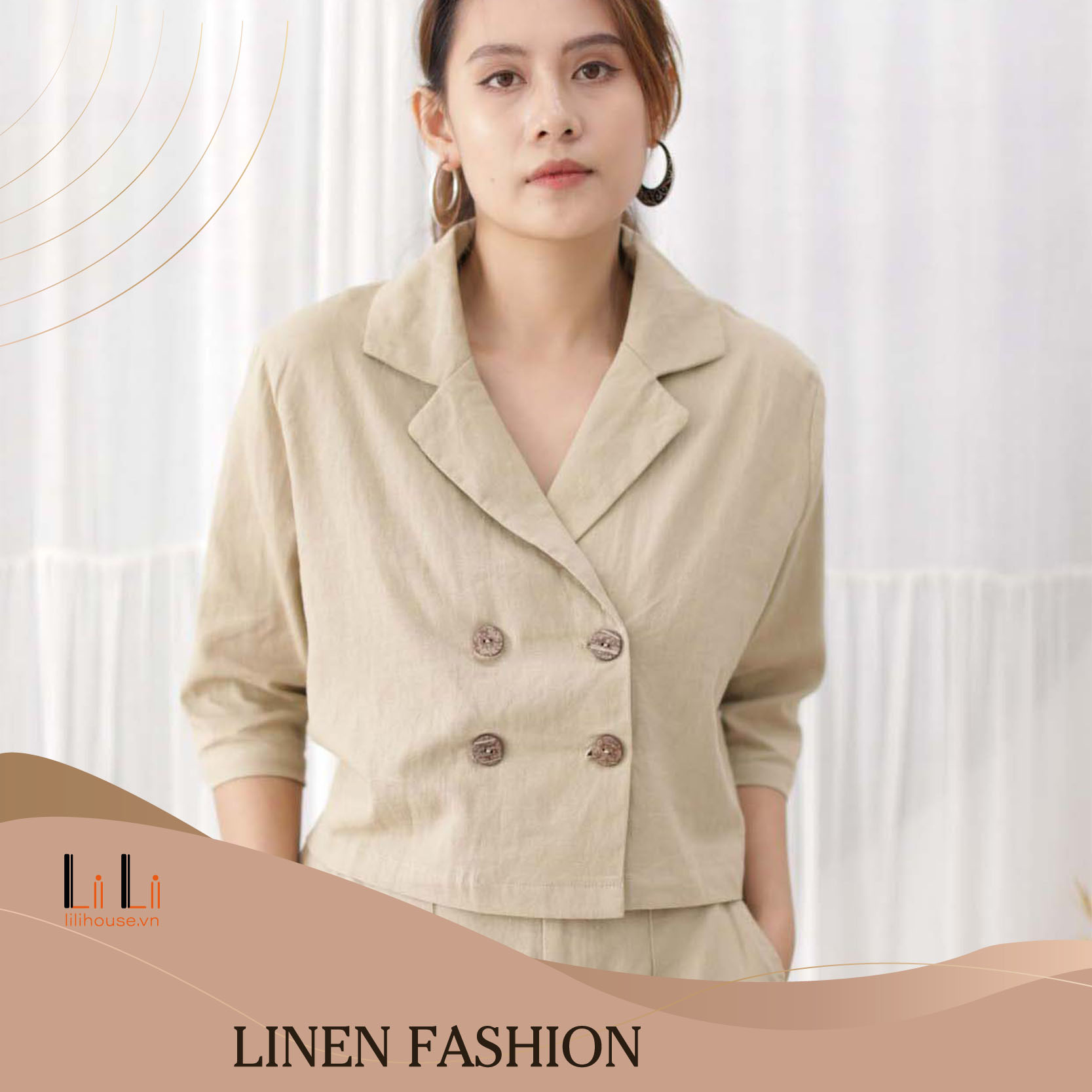 BST Áo kiểu lửng - Chất liệu Linen Cao Cấp