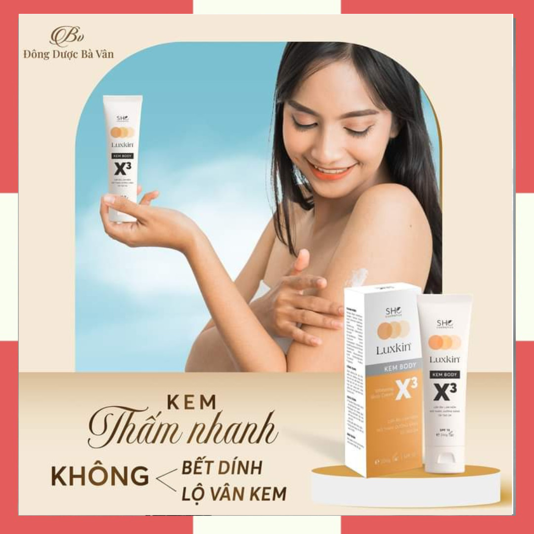 [CHINH_HANG] Kem Body Trắng Da Cao Cấp Luxkin X3 200ml Giúp CẤP ẨM, LÀM MỀM, MỜ THÂM, DƯỠNG SÁNG, TÁI TẠO DA / Kem Body Luxkin