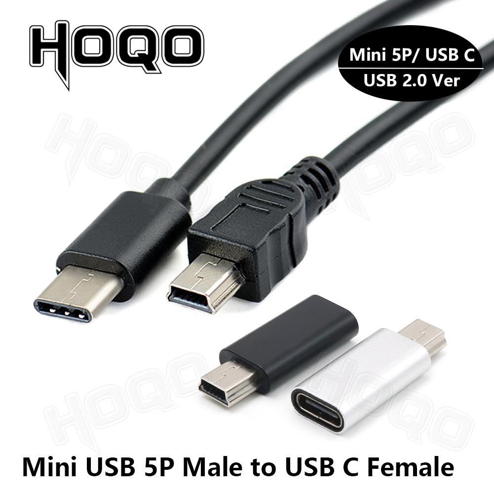 Bộ chuyển đổi USB C đến Mini USB 2.0 Loại C thành công cụ chuyển đổi nam sang Mini USB cho GoPro MP3 Player Dash Cam Camera kỹ thuật số GPS