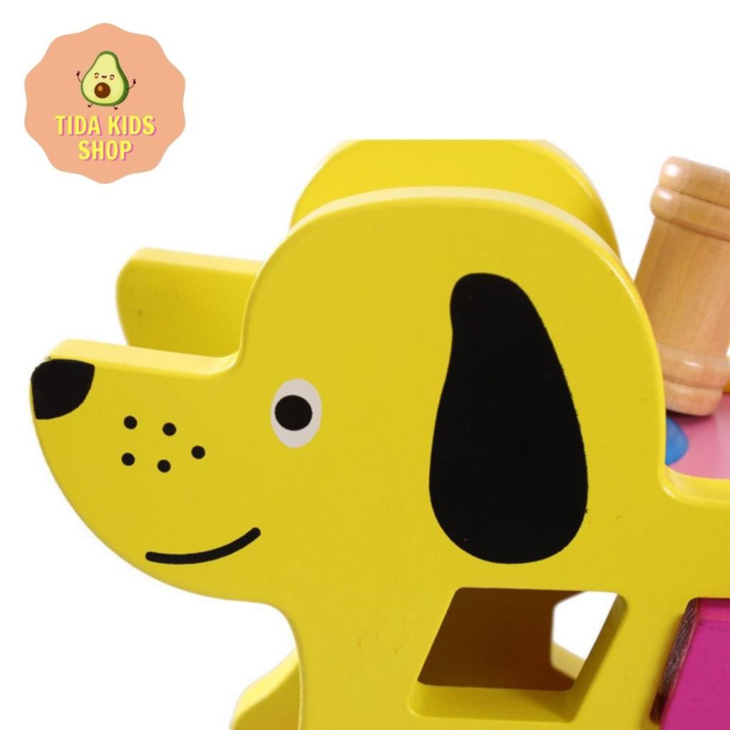 Đồ Chơi Đập Bóng, Thả Hình Con Chó, Gỗ Dày Đẹp Cho Bé