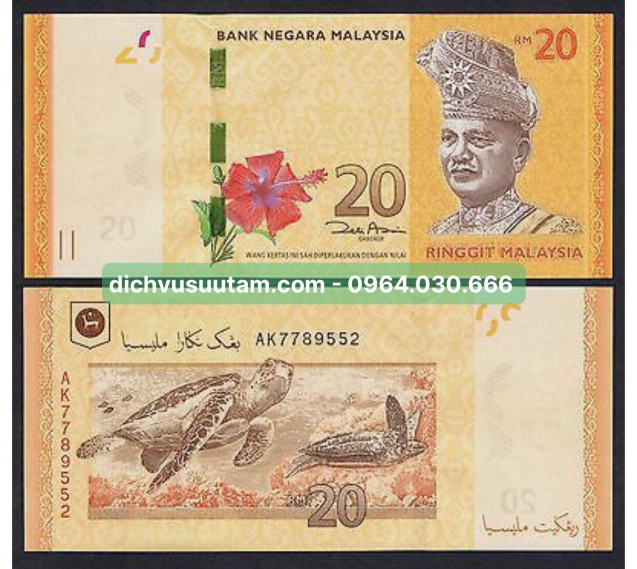 20 đồng Malaysia giấy chất lượng mới 95% sưu tầm