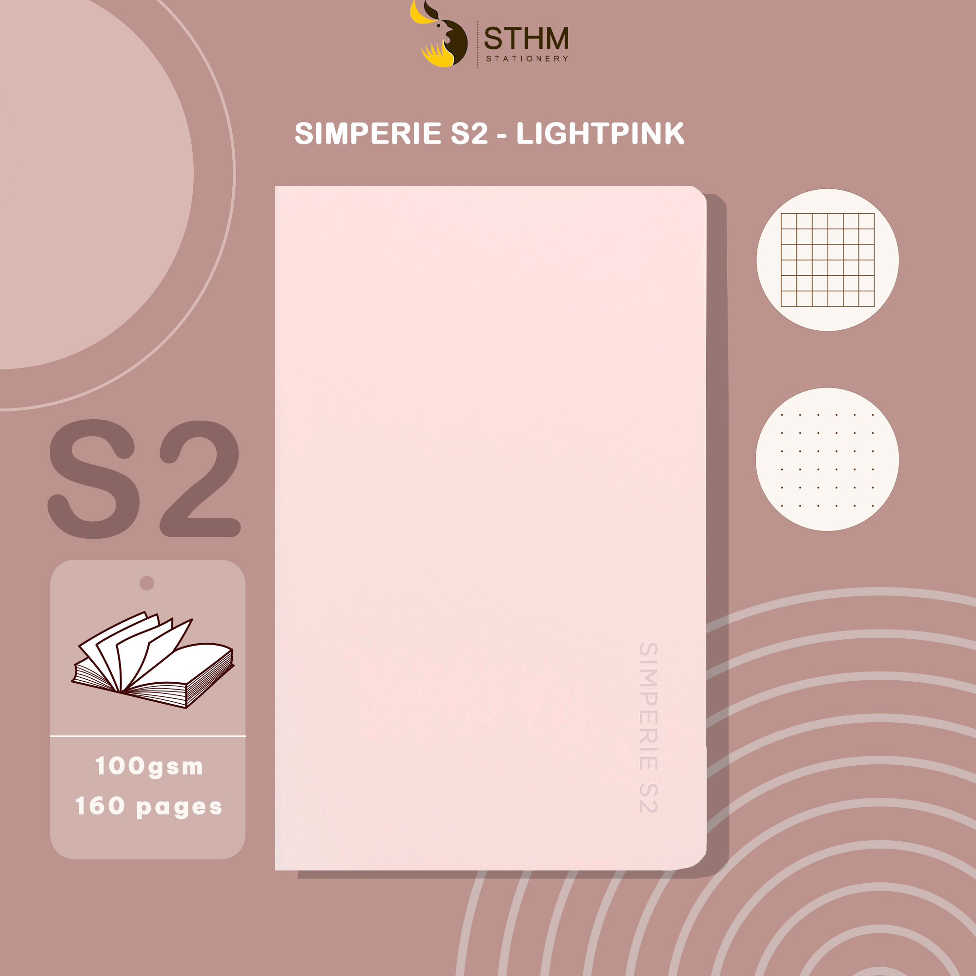 [STHM stationery] - Sổ tay bìa mềm Simperie S2- 160 trang 100gsm - Bìa da PU cao cấp