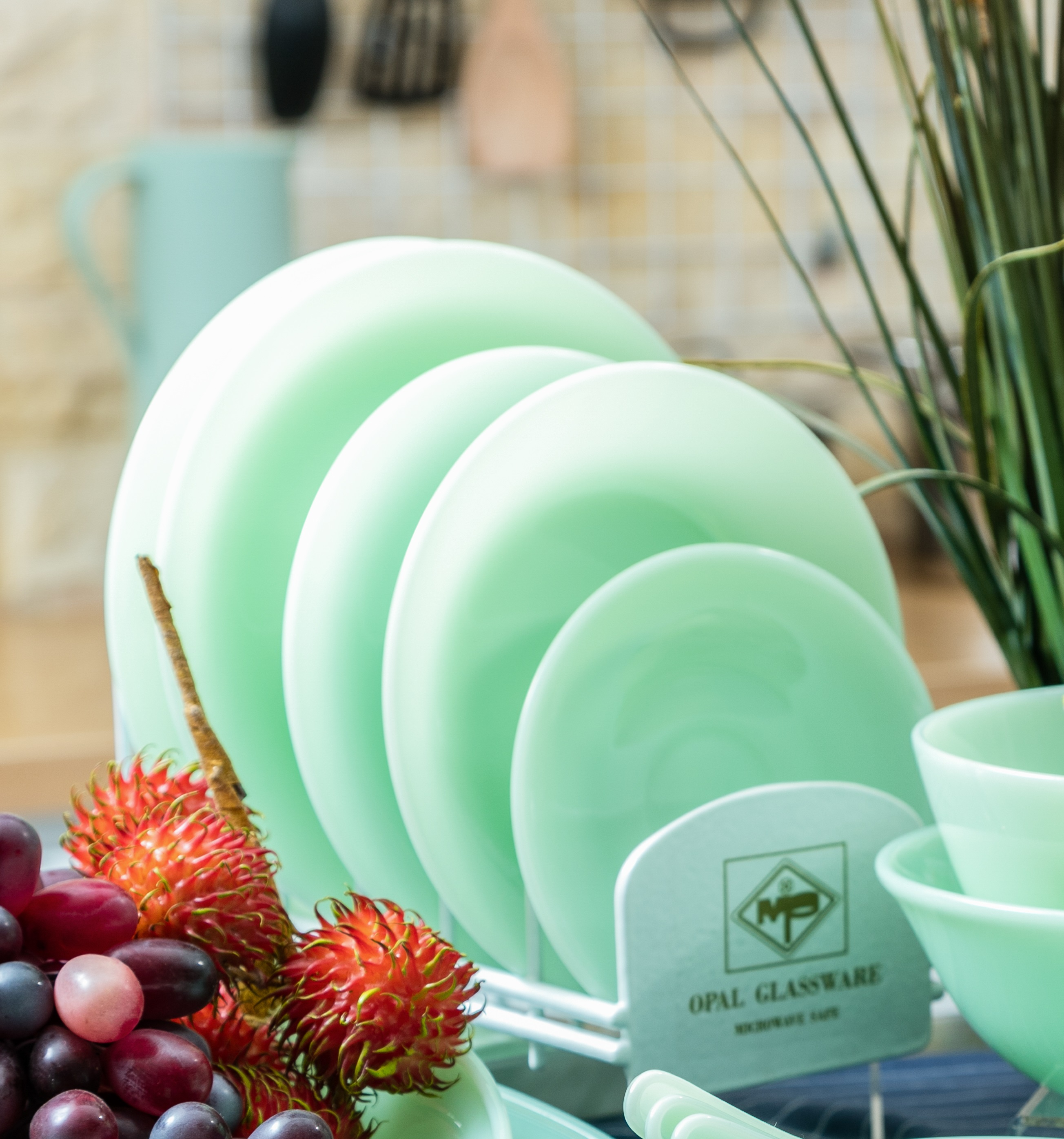 Đĩa tròn sâu thủy tinh ngọc Luxury USA Homeset các màu