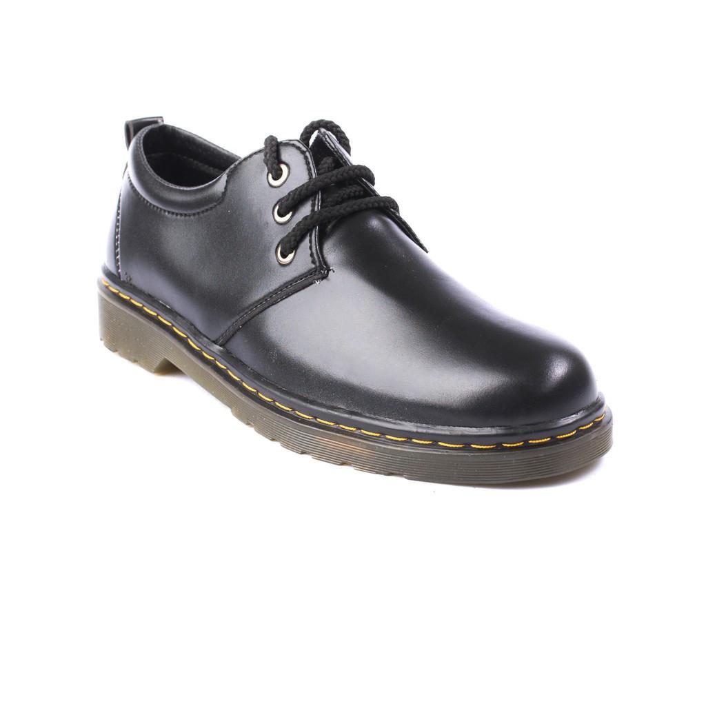 Giày Boot Nam Ngắn Cổ Da Trơn Đen Đế Có Khâu Chắc Chắn - M353-DEN