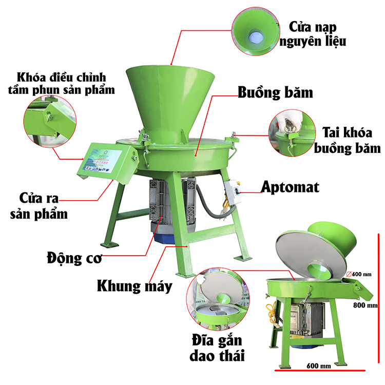 Máy băm chuối dạng hạt 3A2,2Kw - Hàng Chính Hãng