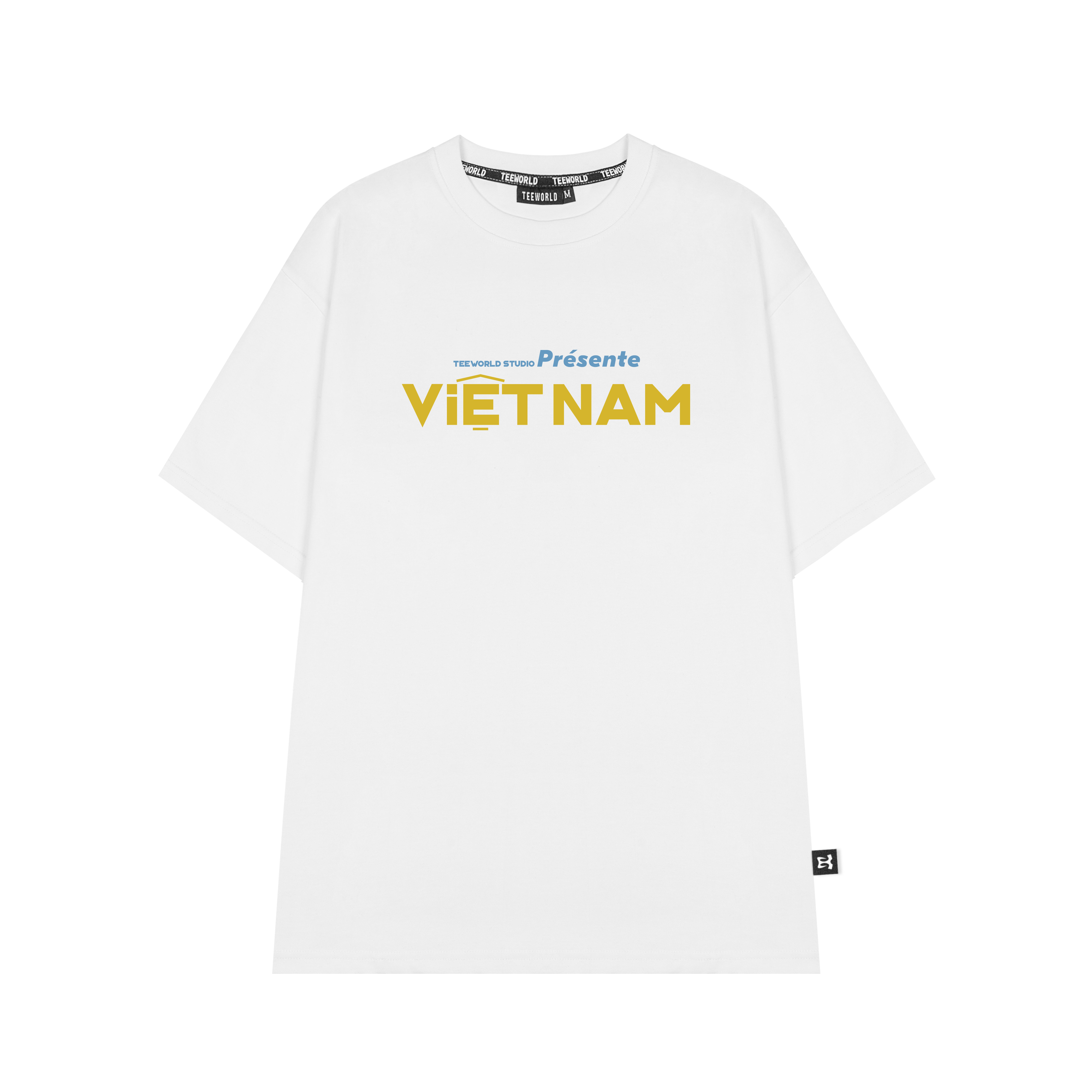 Áo Teeworld Việt Nam T - Shirt Unisex Nam Nữ Form Rộng - Trắng - S