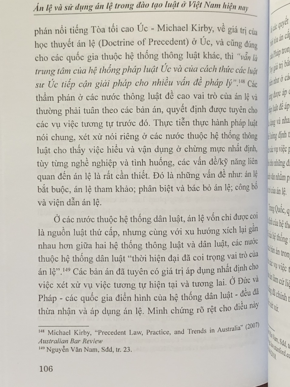 Án lệ và sử dụng án lệ trong đào tạo luật ở Việt Nam hiện nay