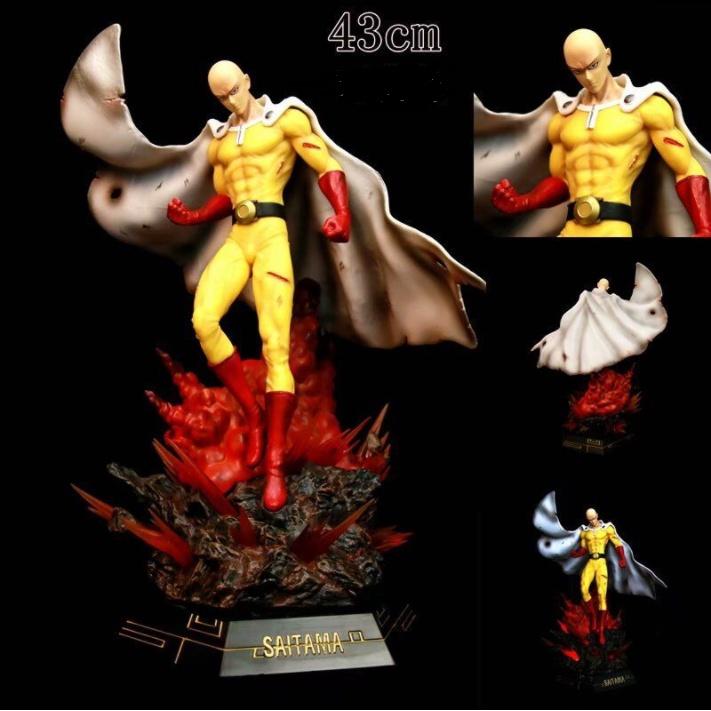 Mô hình Saitama chiến đấu lửa one punch man chất lượng cao 43cm