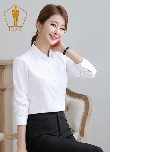 ÁO SƠ MI NỮ TRẮNG DÀI TAY DÁNG SUÔNG, ÔM FORM VỪA CỰC XINH