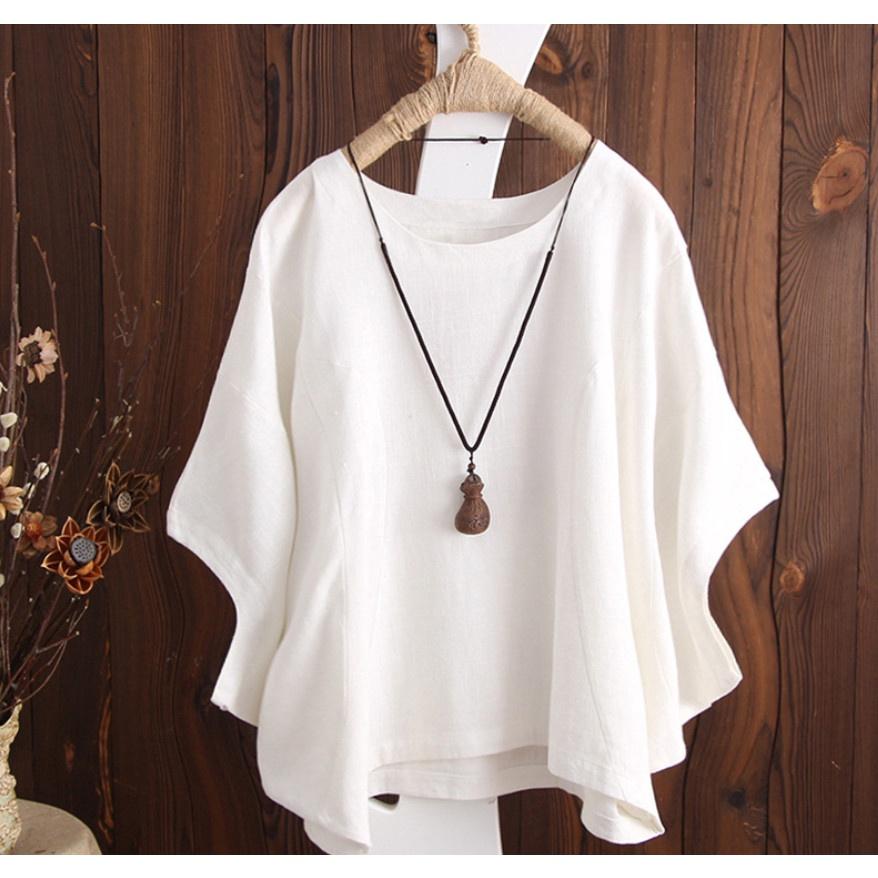 ️Có Big Size️ Áo Kiểu Trung Niên Trẻ Trung Tay Cánh Dơi Form Rộng Giấu Bụng Hàn Quốc,Thời Trang U30+