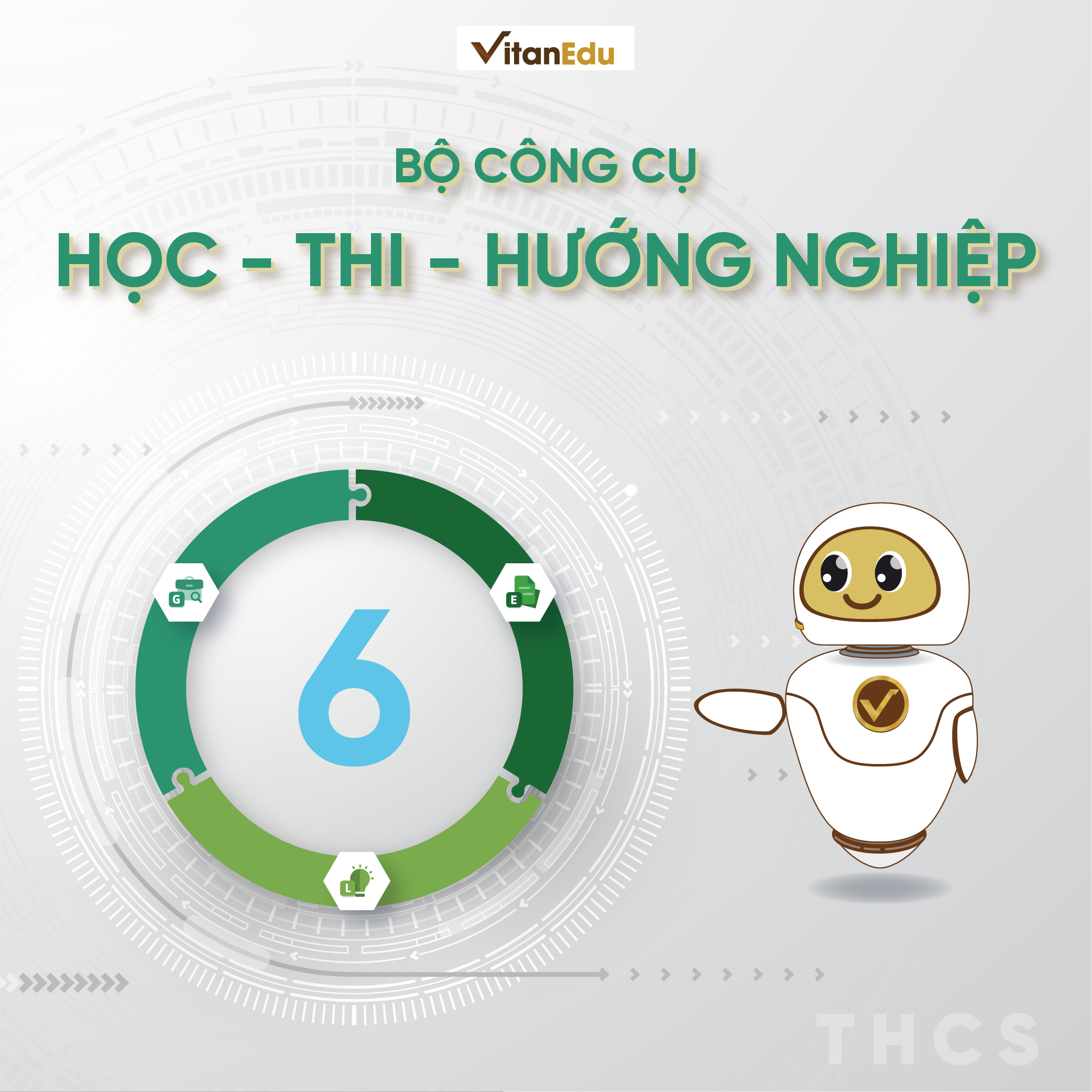 Bộ công cụ Học - Thi - Hướng nghiệp lớp 6, VitanEdu