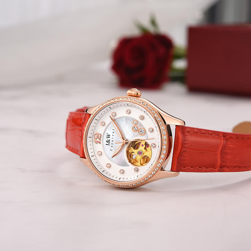 Đồng hồ nữ chính hãng IW CARNIVAL IW573G-1Kính sapphire ,chống xước ,Chống nước 30m ,Bảo hành 24 tháng,Máy cơ ,dây da cao cấp, thiết kế đơn giản dễ đeo