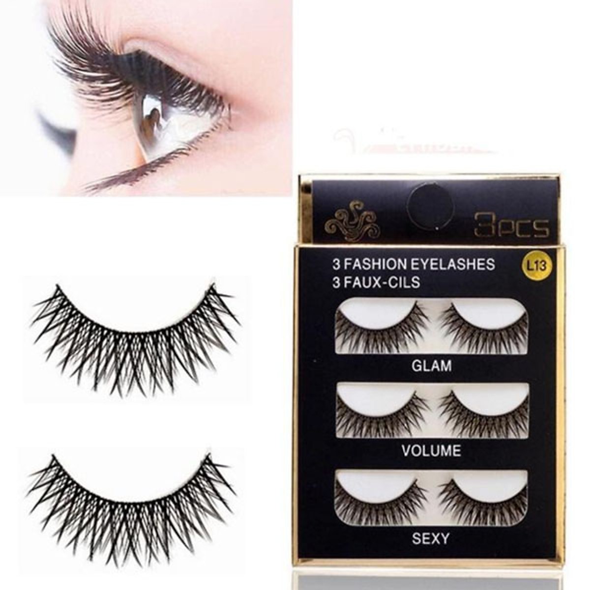 Mi giả lông chồn 3D cho ánh nhìn quyến rũ thu hút Fashion Eyelashes (3 Đôi)