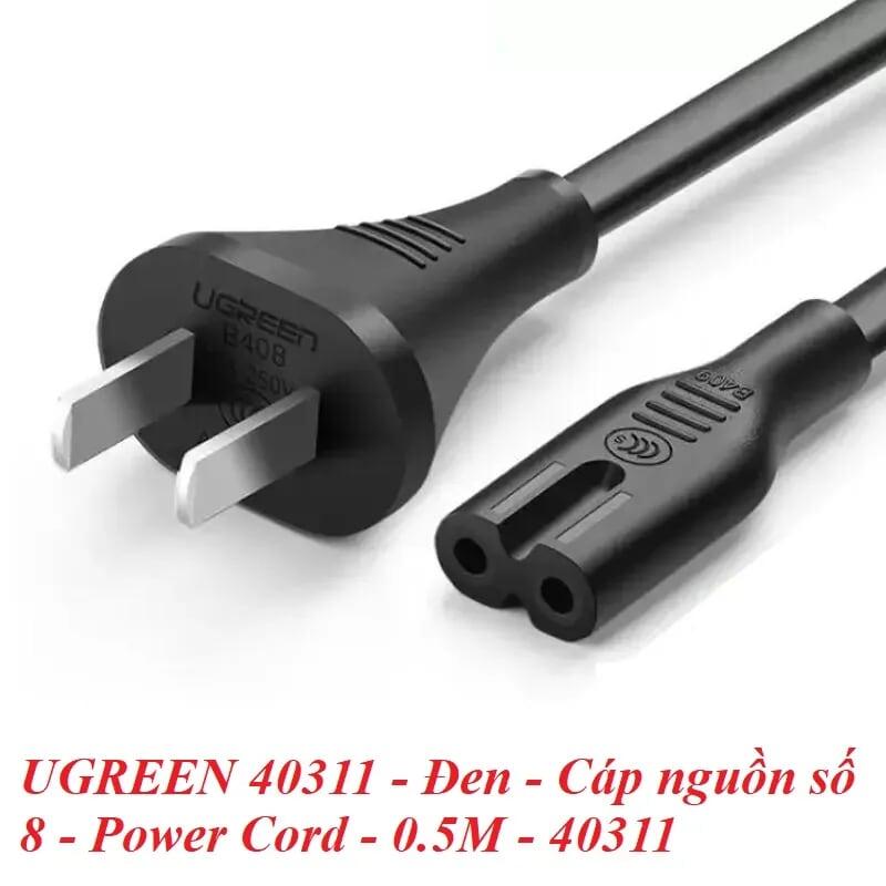 Ugreen UG40311CD159TK 0.5m Màu Đen Dây nguồn sạc số 8 - HÀNG CHÍNH HÃNG