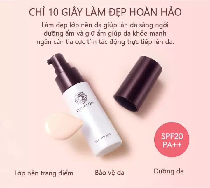 Sữa Dưỡng Trang Điểm Nhật Bản Giúp Nâng Tông PERFECT ONE SP Skin Veil Milk 22g