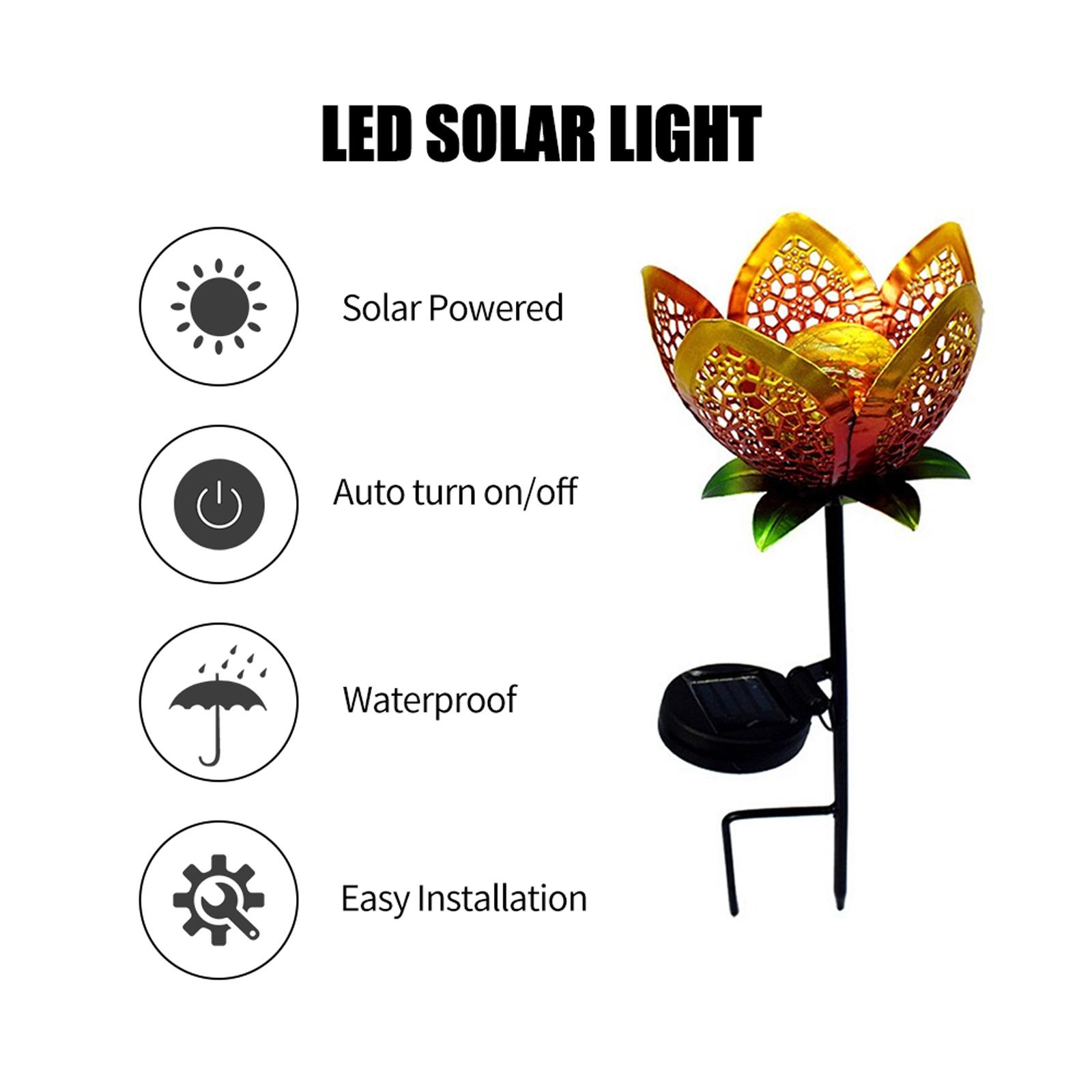 Đèn LED năng lượng mặt trời Đèn LED cảnh quan hình hoa không thấm nước được cung cấp năng lượng mặt trời