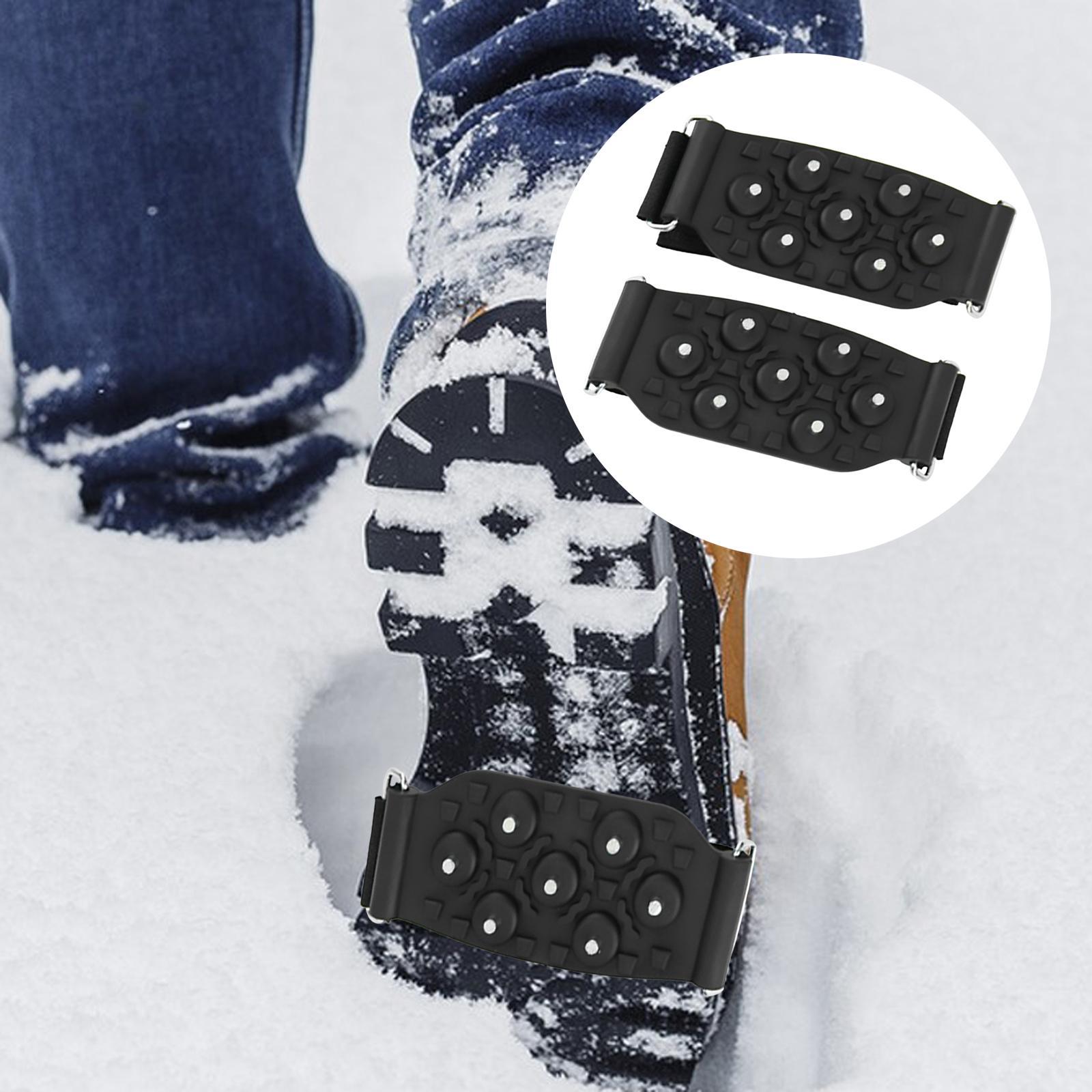 4 Pair Portable Ice Cleats Traction Crampons Shoe Covers for Men, Women