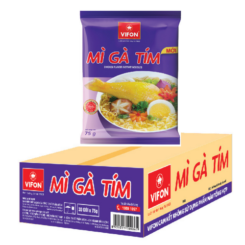 Thùng 30 Mì Gà Tím VIFON (75g / Gói)