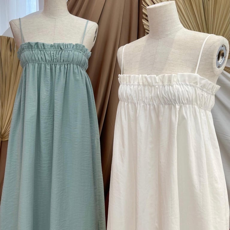 Maxi suông 2 dây nhún ngực form freesize thoải mái có 3 màu