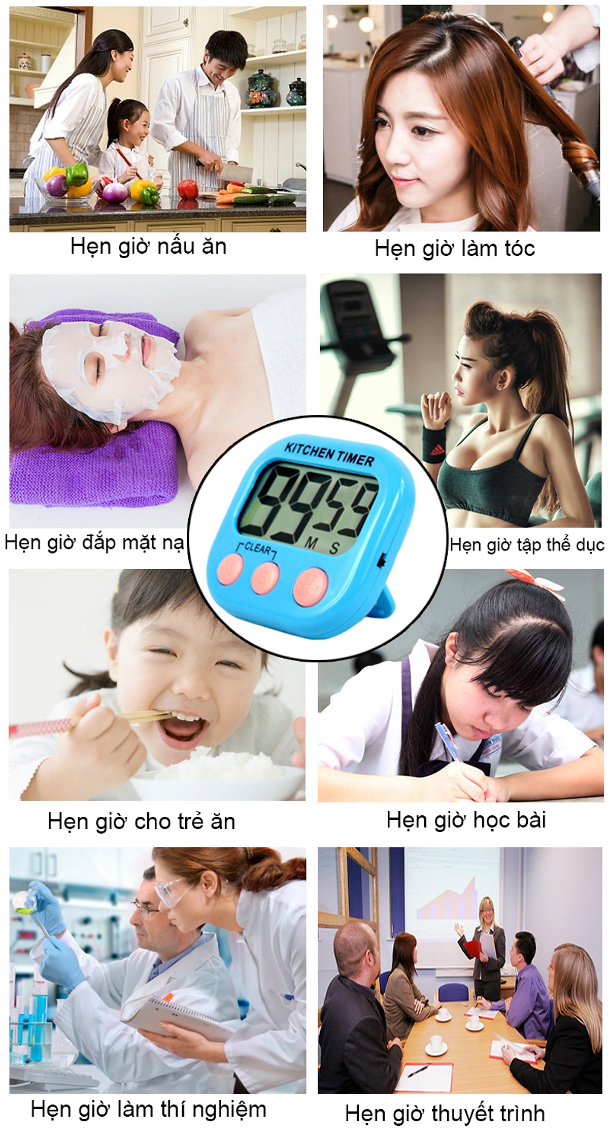 Đồng hồ bấm giờ đếm ngược điện tử mini V4 - Giao màu ngẫu nhiên