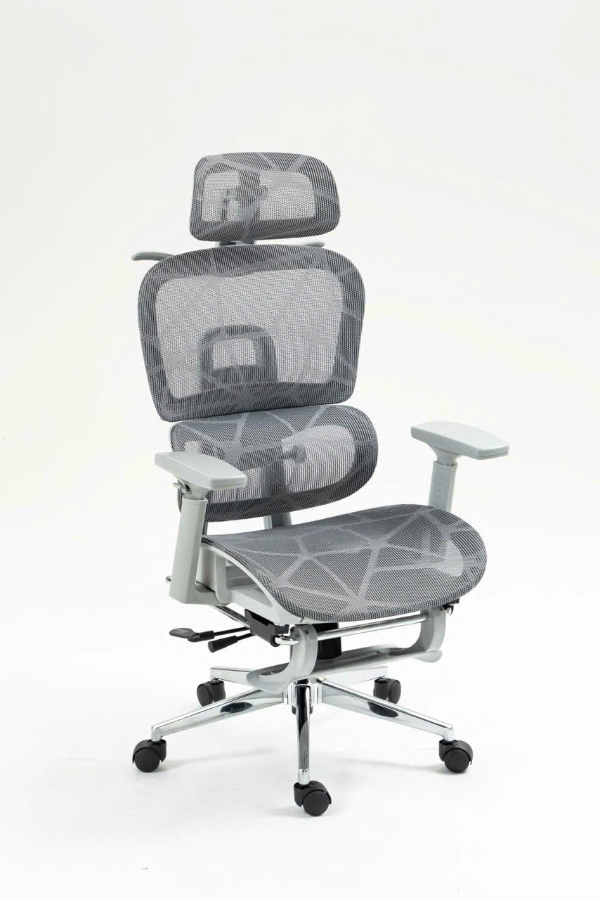 Ghế Công Thái Học Văn Phòng New Beginning NB900 – Ghế Xoay Lưng Lưới, Kèm Tựa Đầu, Tay Đa Năng